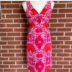 Vibrant Pink and Red Mini Dress